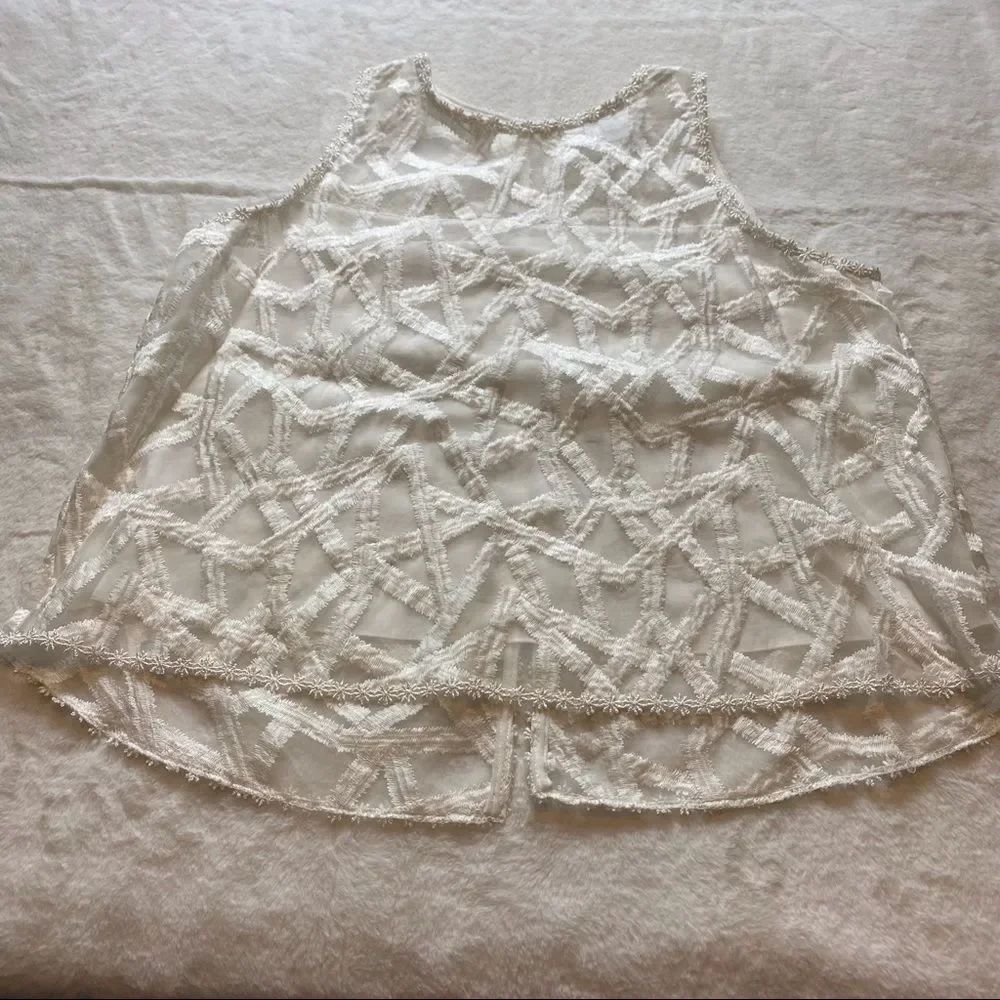 Analili Ruby Organza Open Back Top Size Medium